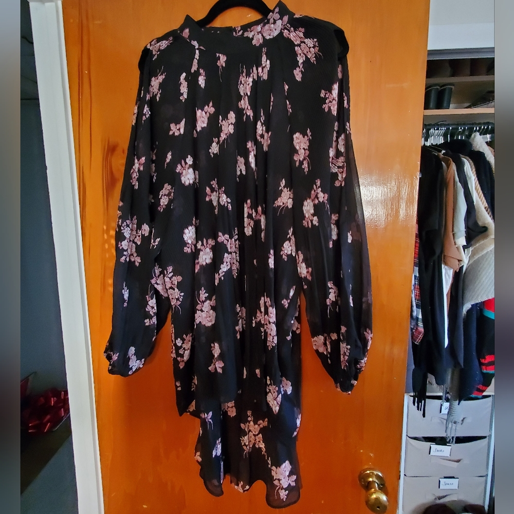 City Chic floral high low blouse